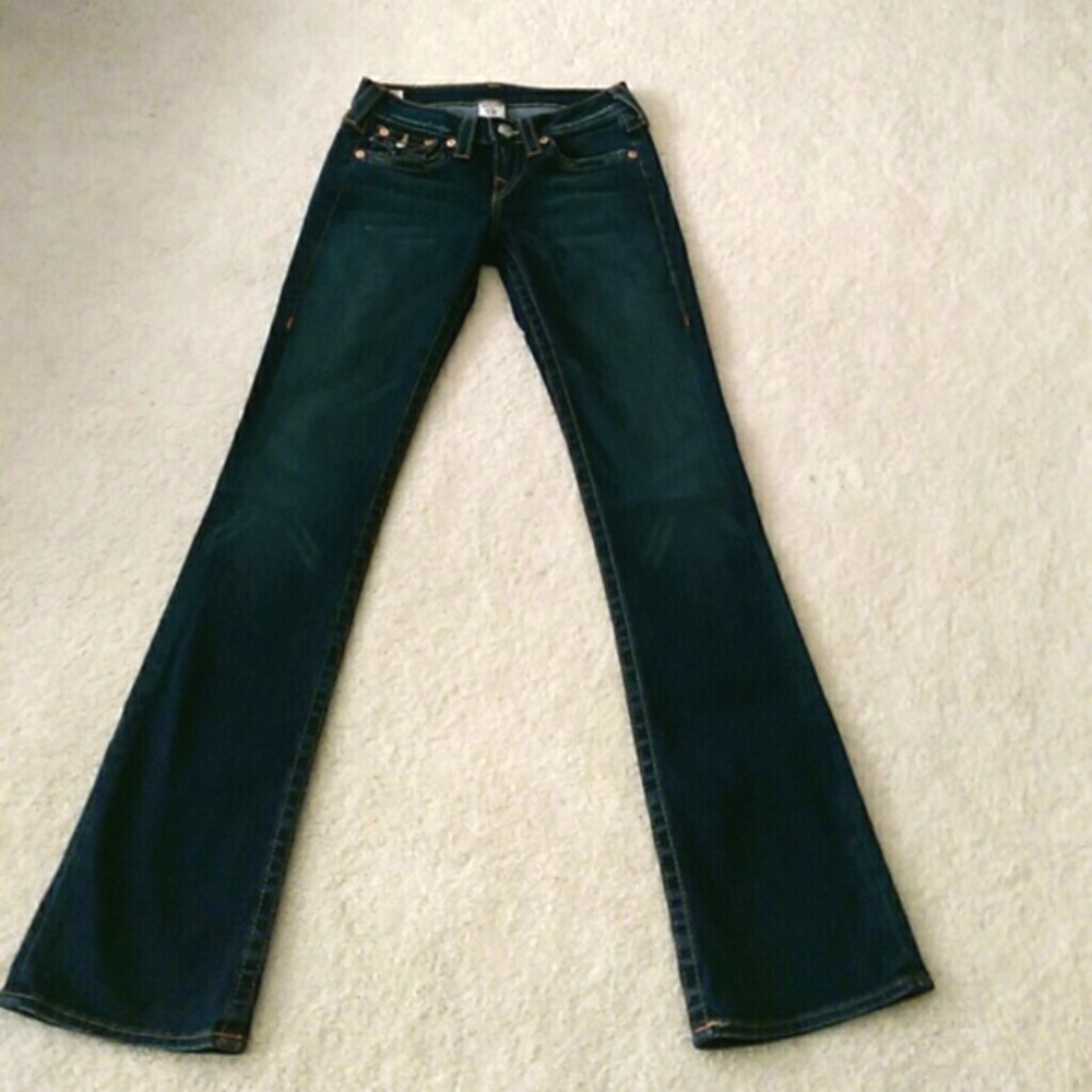True Religion Women's Dark Wash Boot Cut Jeans